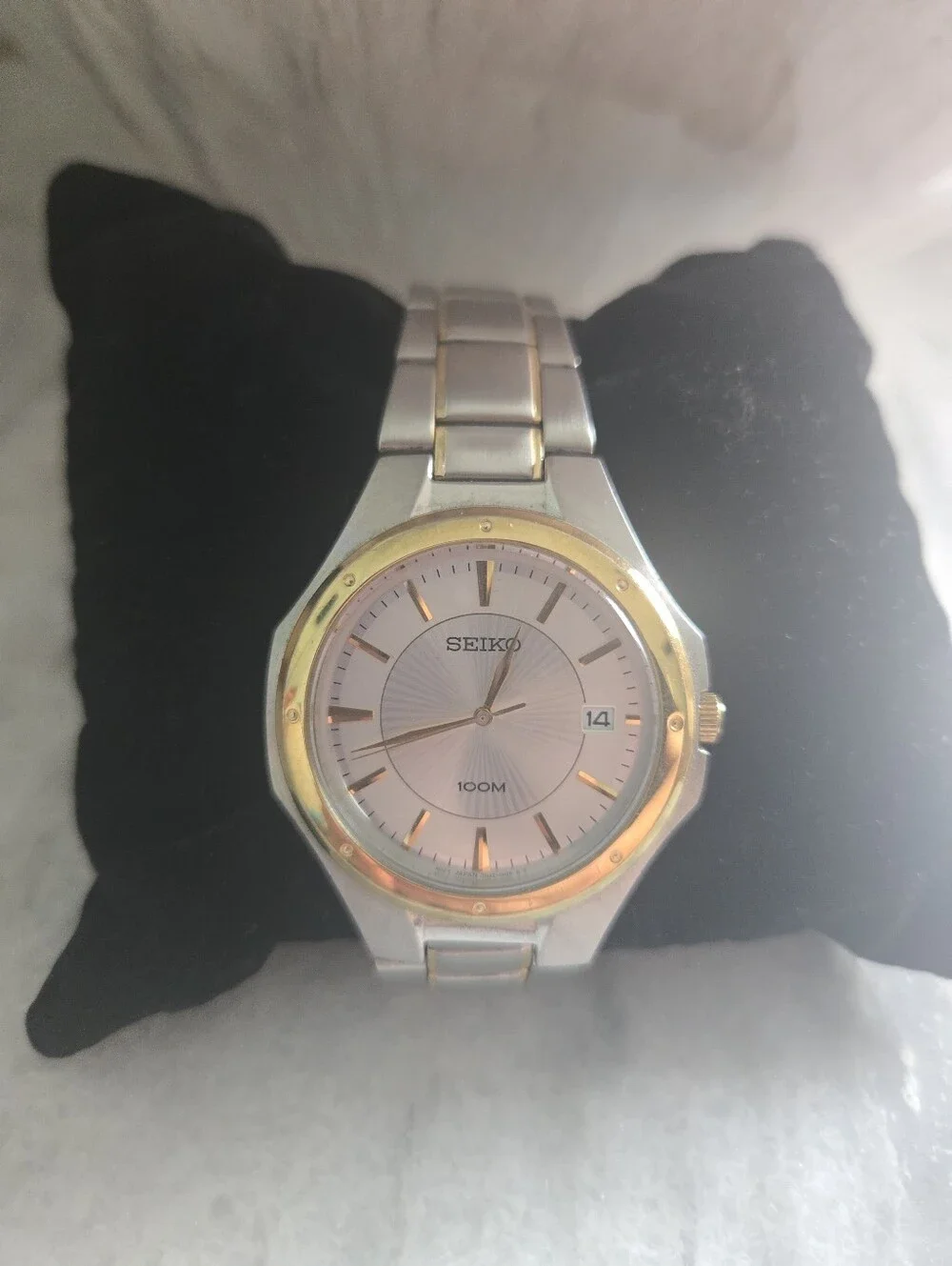 Seiko Two‑Tone Stainless Steel Mens 100M Quartz Watch